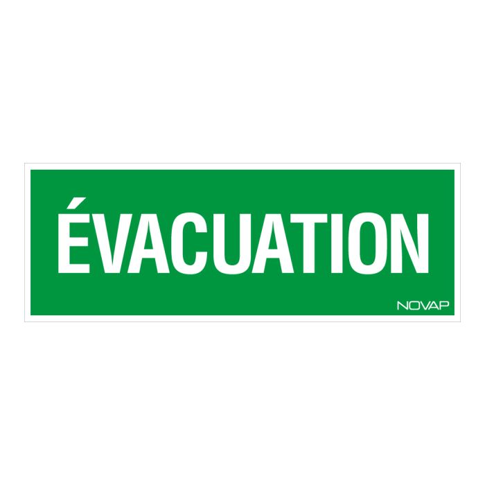 Panneau Evacuation - Rigide 330x120mm - Novap