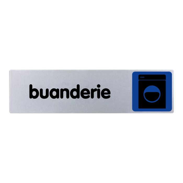 Plaquette de porte Buanderie - couleur 170x45mm - Novap