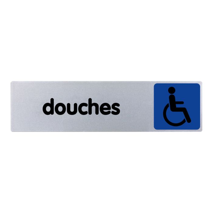 Plaquette de porte Douches handicapés - couleur 170x45mm - Novap