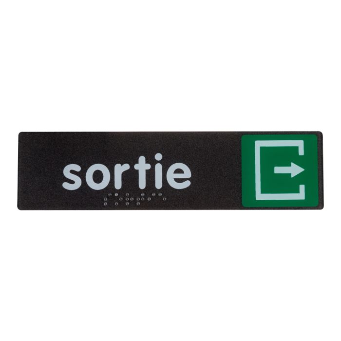 Plaque de porte sortie- Braille - 170x45mm - Novap