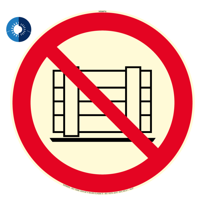 Panneau photoluminescent HD Ne pas obstruer - rigide Ø 300mm - Novap