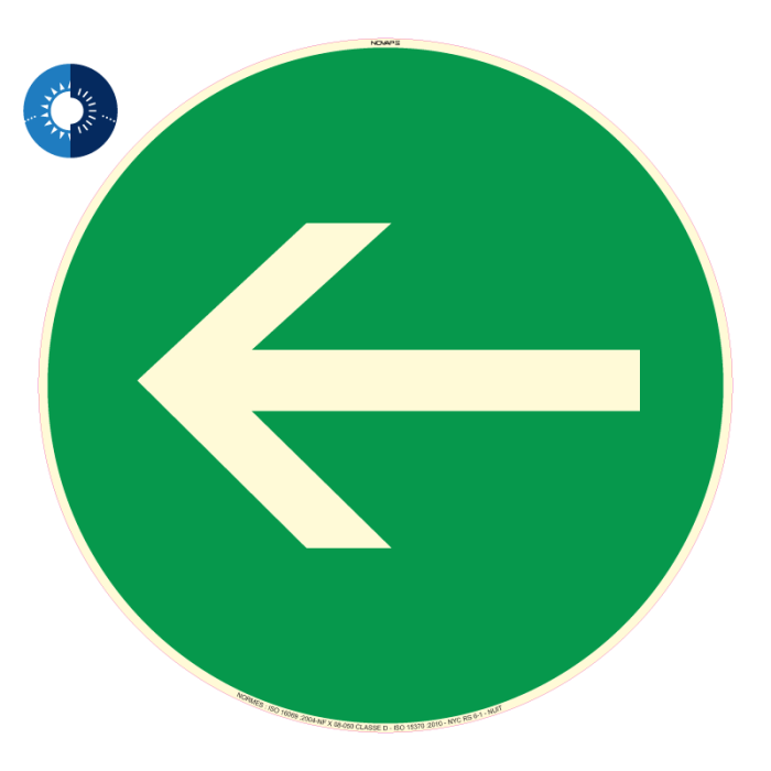 Panneau photoluminescent HD Sens obligatoire - rigide Ø 300mm - Novap