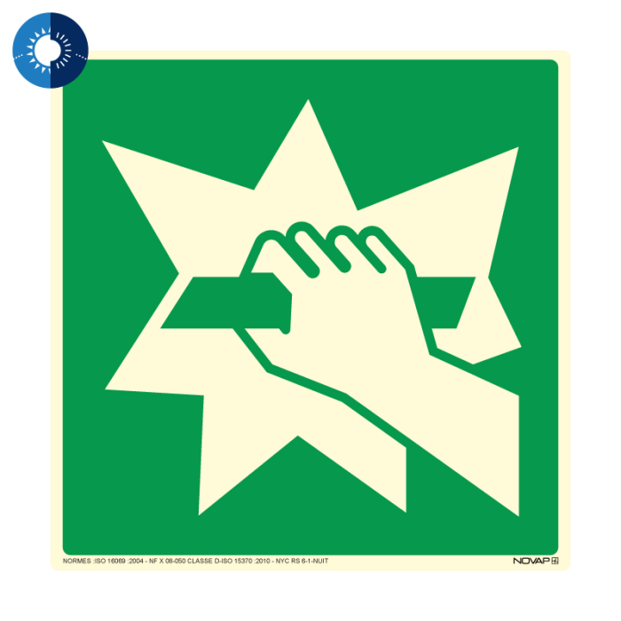 Panneau photoluminescent HD Casser pour obtenir l'accès- rigide 200x200mm - Novap