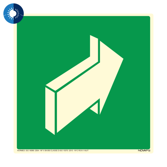 Panneau photoluminescent HD Poussez- rigide 200x200mm - Novap