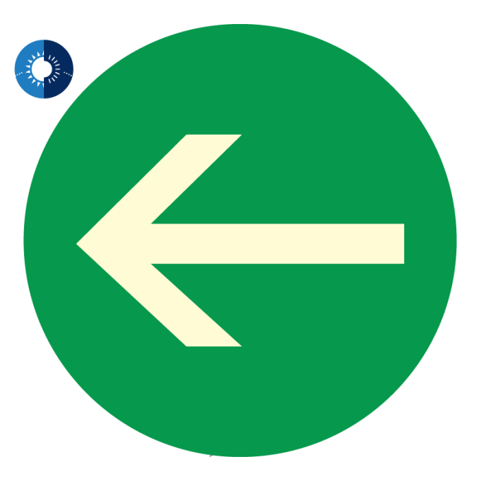 Panneau photoluminescent HD Sens obligatoire - rigide Ø 80mm - Novap