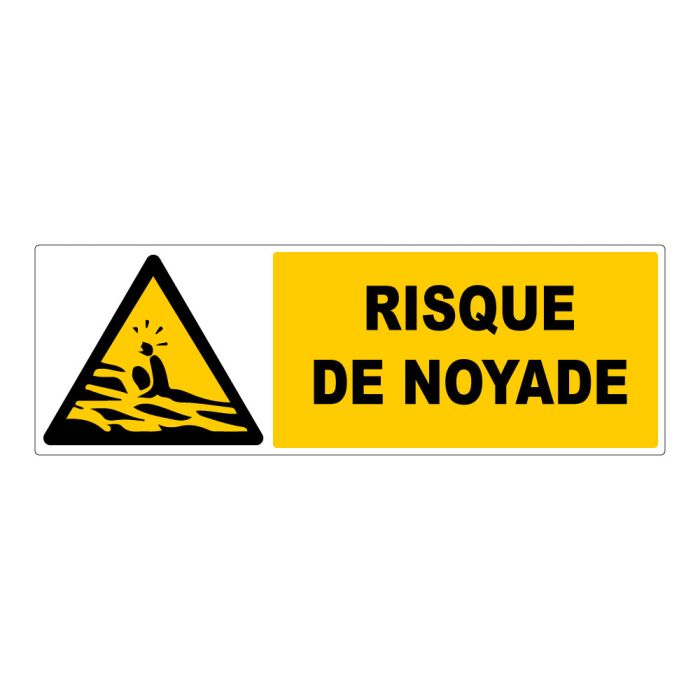 Panneau Risque de noyade - Rigide 450x150mm - Novap