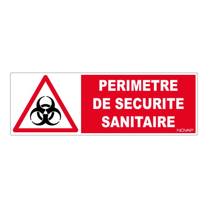 Panneau Périmètre de sécurité sanitaire - 450x150mm - Novap