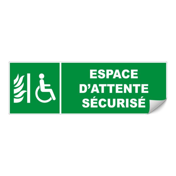 Panneau Espace d'attente sécurisé- Adhésif 450x150mm - Novap
