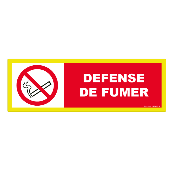 Panneau Défense de fumer - haute visibilité - 450x150mm - novap
