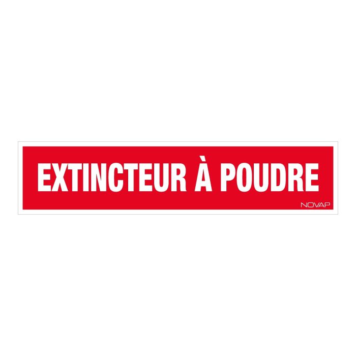Panneau Extincteur à poudre - Rigide 330x75mm - Novap