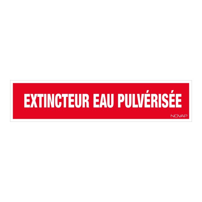 Panneau Extincteur eau pulverisée - Rigide 330x75mm - Novap