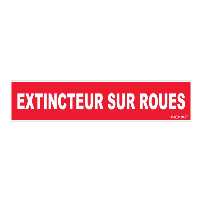 Panneau Extincteur sur roues - Rigide 330x75mm - Novap