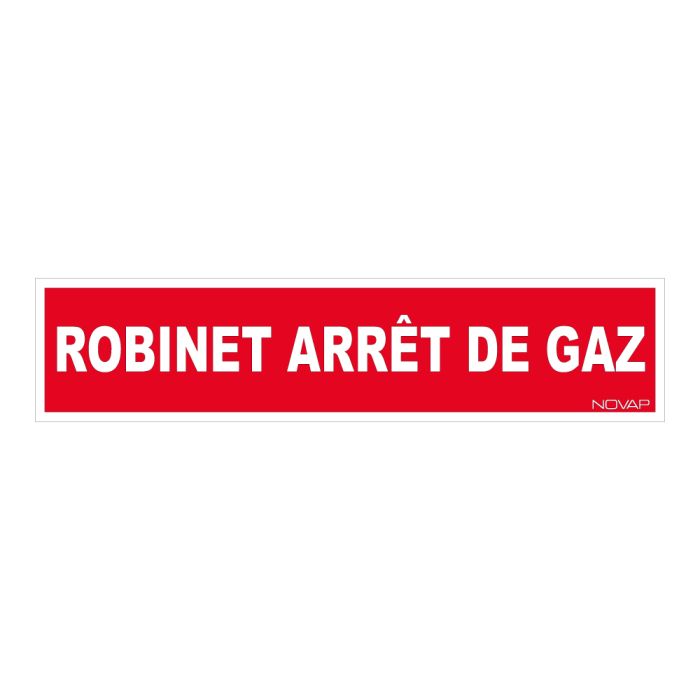Panneau Robinet arret gaz - Rigide 330x75mm - Novap