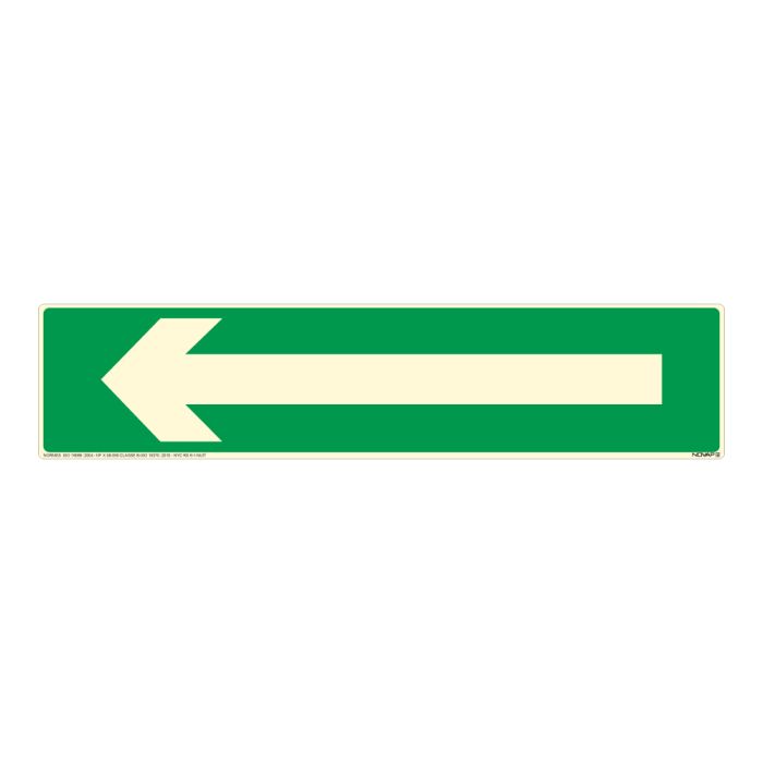 Panneau photoluminescent Flèche - Rigide 330x75mm - Novap