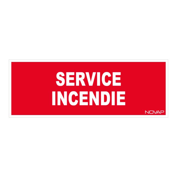 Panneau Service incendie - Rigide 330x120mm - Novap