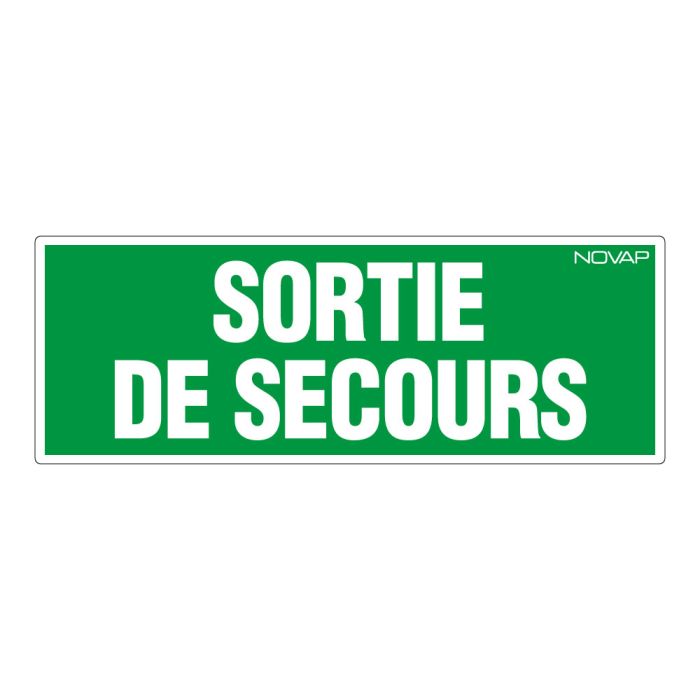 Panneau Sortie de secours - Rigide 330x120mm - Novap