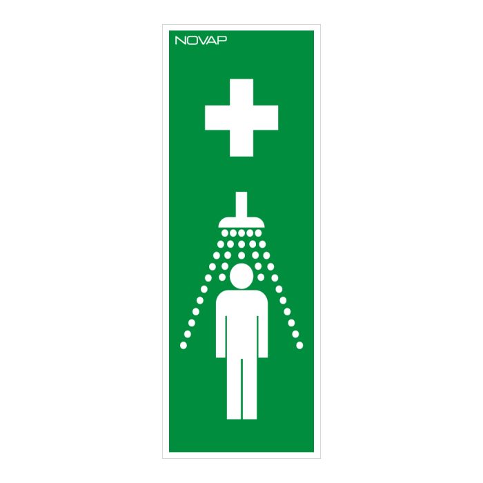Panneau Douche de sécurité symbole (en hauteur) - Rigide 330x120mm - Novap