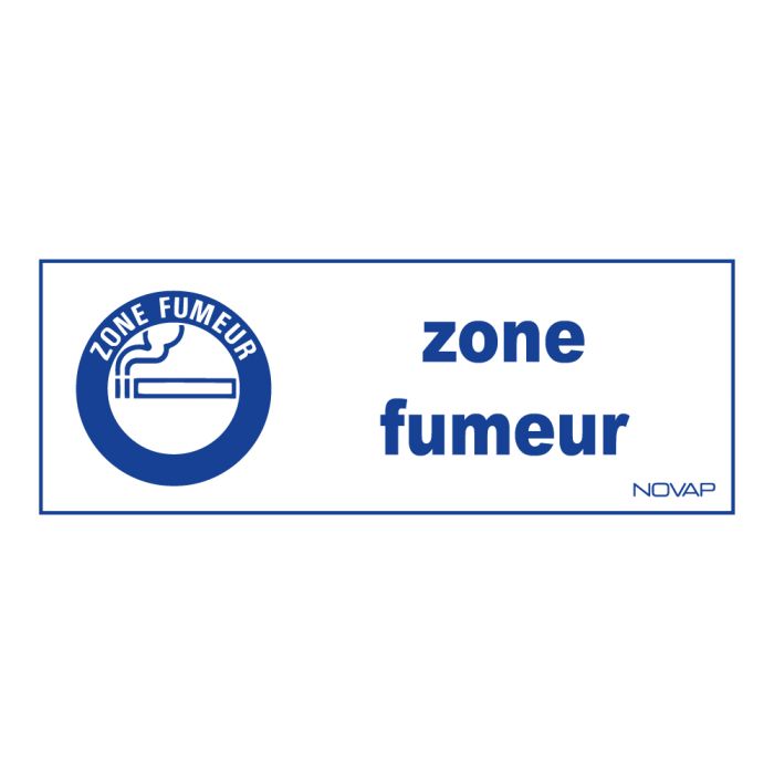 Panneau Zone fumeur - Rigide 330x120mm - Novap