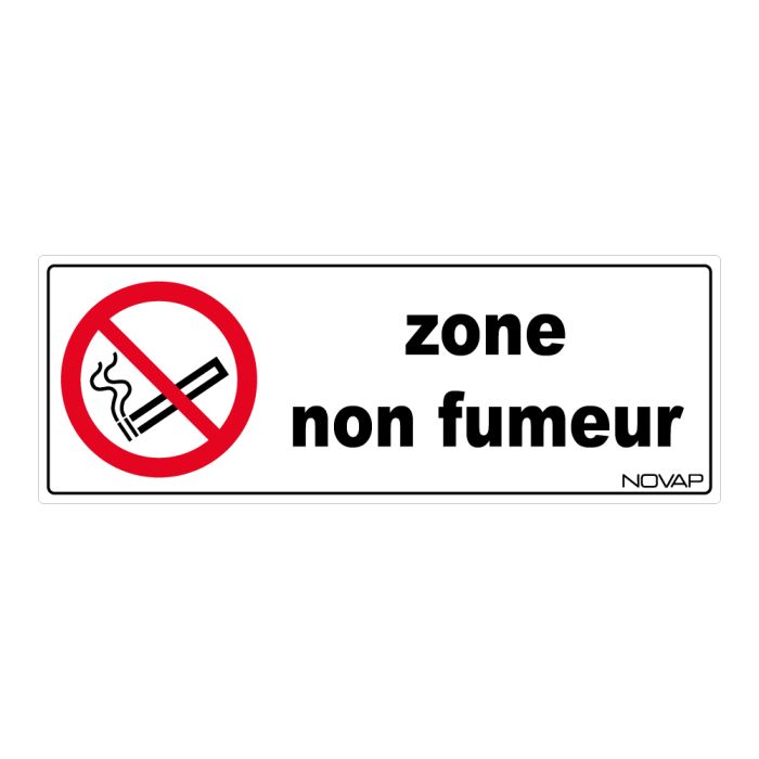 Panneau Zone non fumeur - Rigide 330x120mm - Novap
