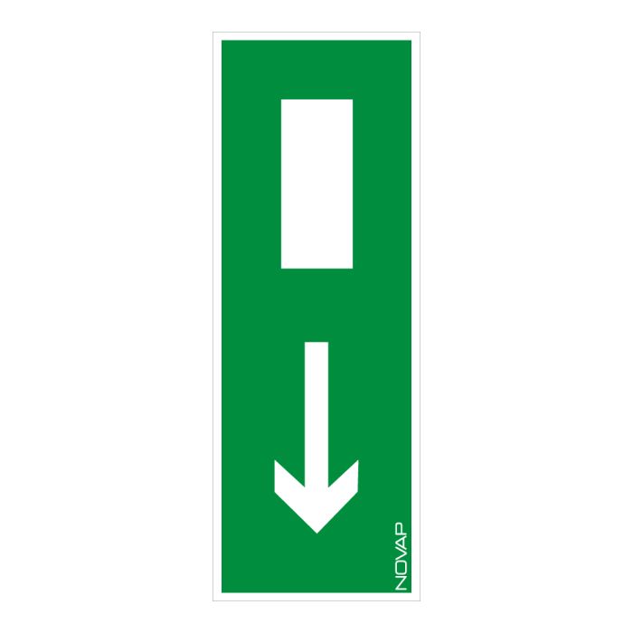 Panneau Sortie de secours en bas - Rigide 330x120mm - Novap