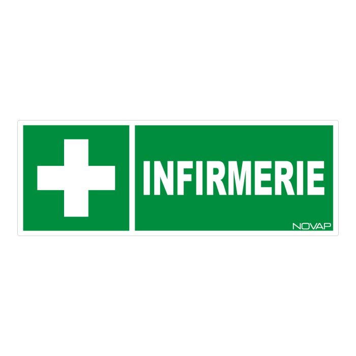 Panneau Infirmerie avec logo - Rigide 330x120mm - Novap