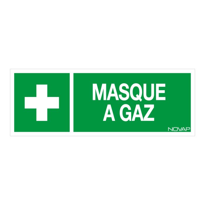 Panneau Masque à gaz avec logo - Rigide 330x120mm - Novap
