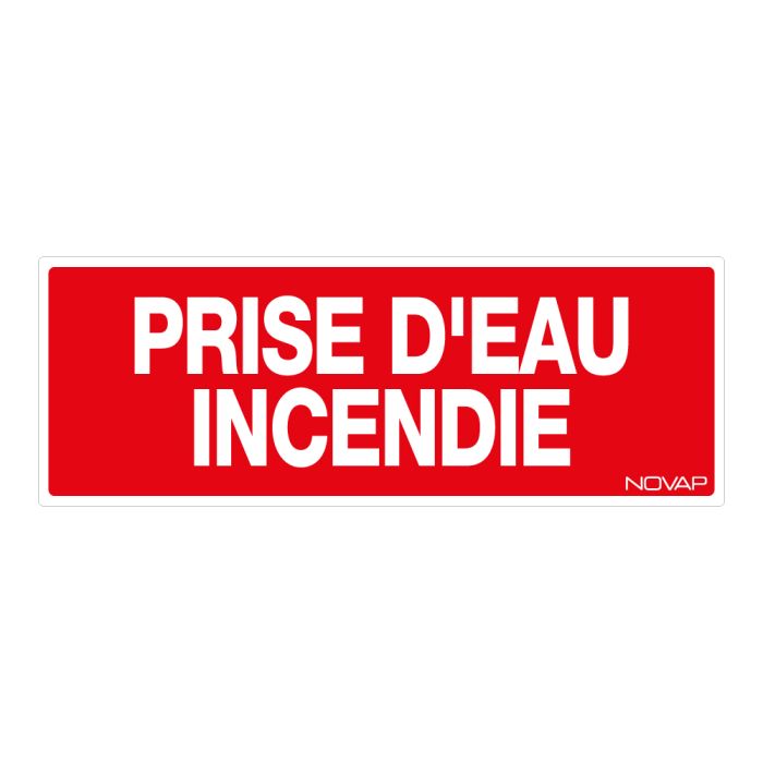 Panneau Prise d'eau incendie - Rigide 330x120mm - Novap