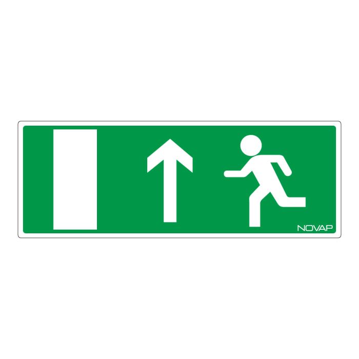 Panneau Sortie de secours en haut - Rigide 330x120mm - Novap