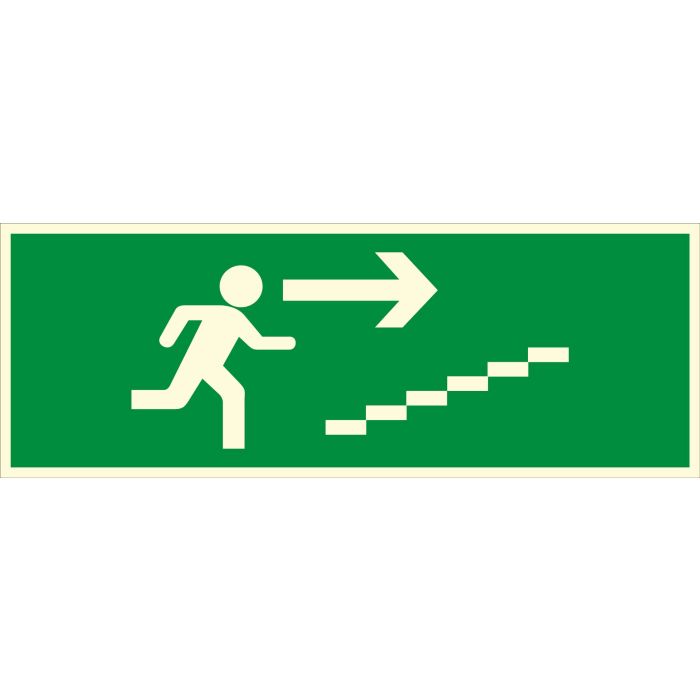 Panneau photoluminescent Escalier montée droite - Rigide 330x120mm - Novap