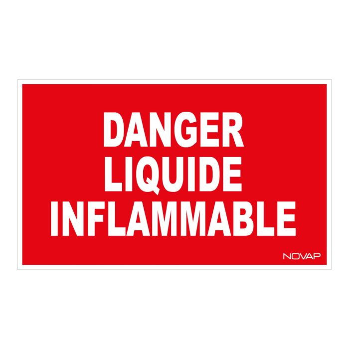 Panneau Danger liquide inflammable - Rigide 330x200mm - Novap
