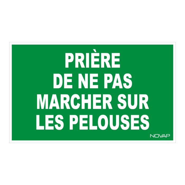Panneau Ne pas marcher sur la pelouse - Rigide 330x200mm - Novap