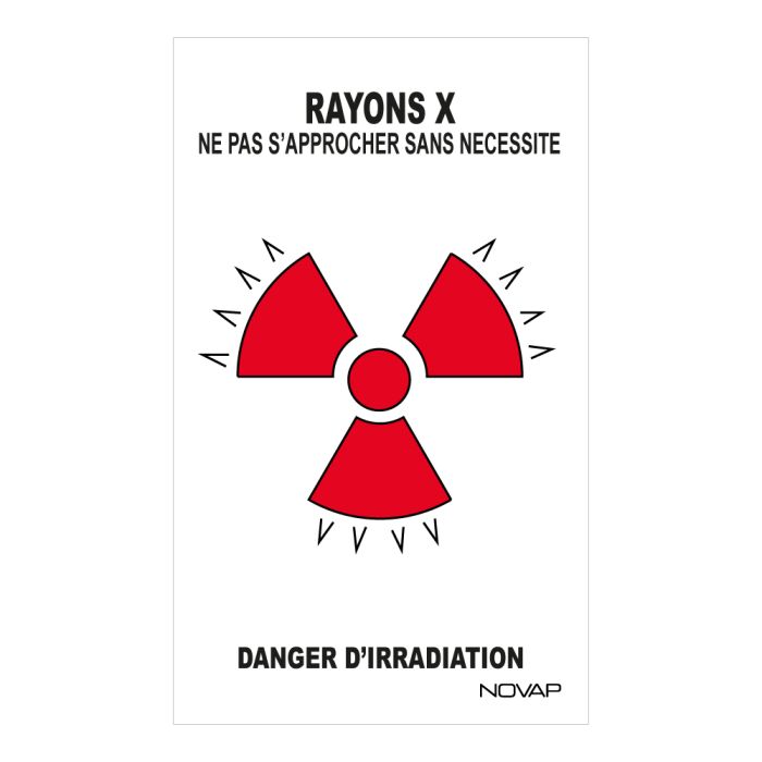 Panneau Danger de zone a rayons x - Rigide 330x200mm - Novap