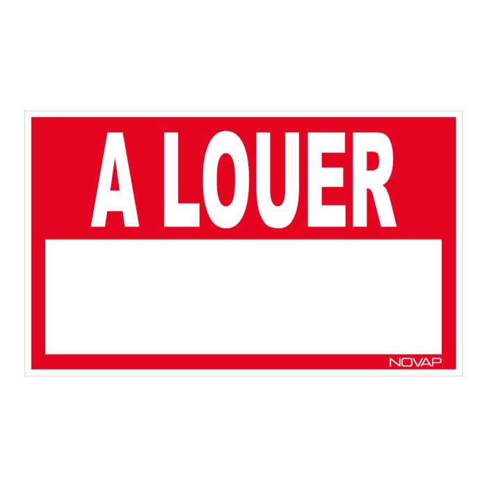Panneau A louer fond rouge - Rigide 330x200mm - Novap