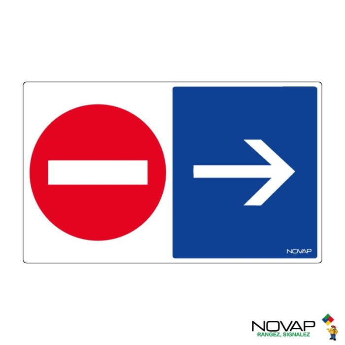 Panneau Double information entrée sortie - 330x200mm - Novap