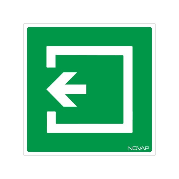 Panneau Sortie - fond vert - Rigide 200x200mm - Novap