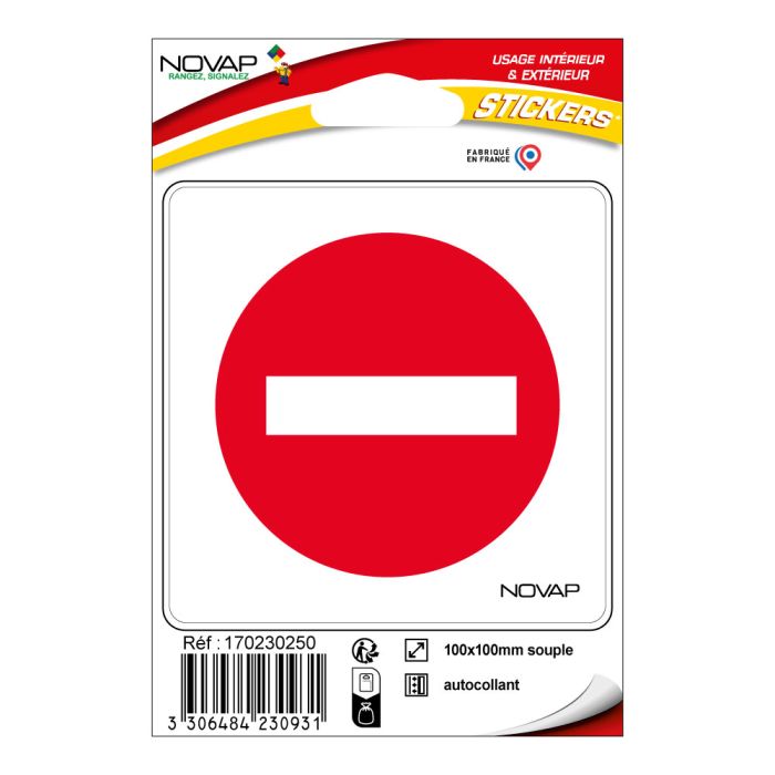 Stickers adhésif - Sens interdit - Novap