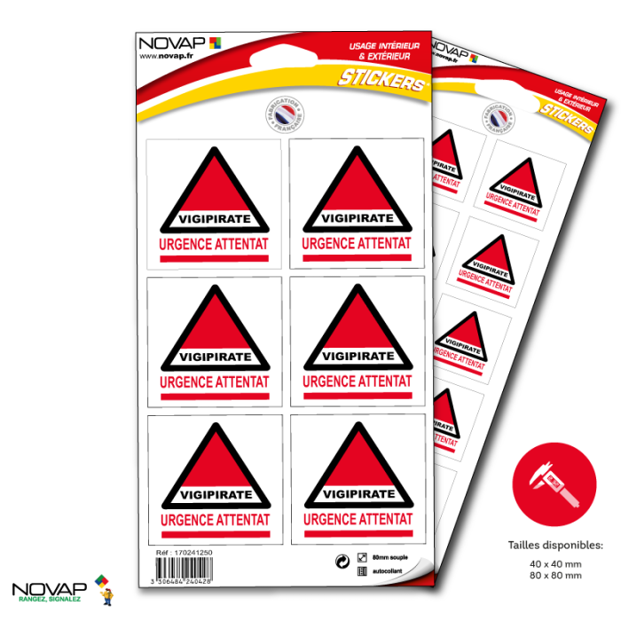 Stickers Vigipirate - Urgence Attentat - Novap