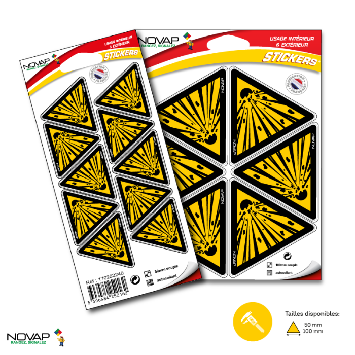 Stickers Danger Matières explosives - Novap