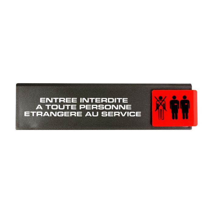 Plaquette de porte Entrée interdite à toute personne étrangère au Service - Europe design 175x45mm - Novap
