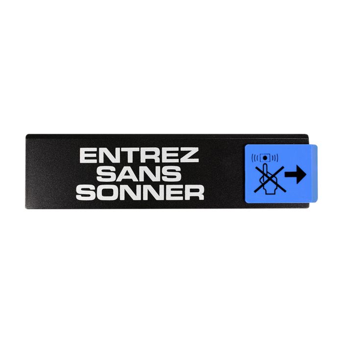 Plaquette de porte Entrez sans sonner - Europe design 175x45mm - Novap