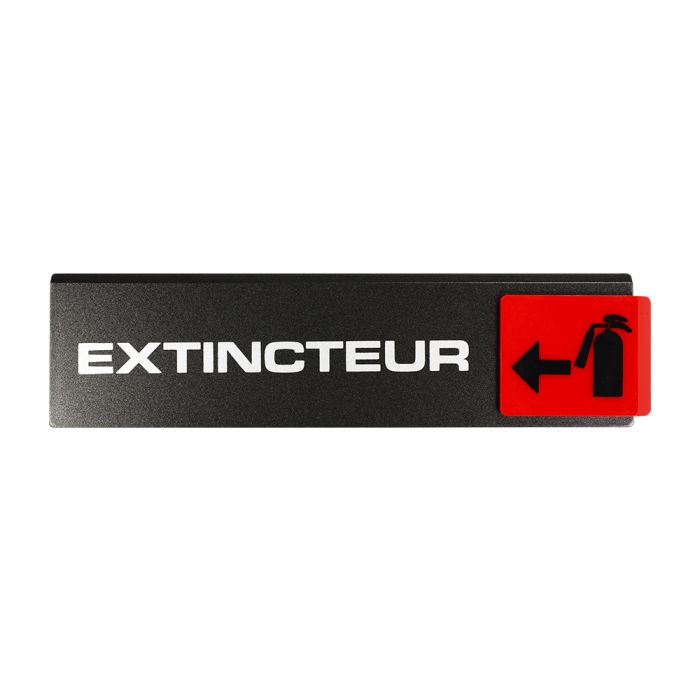 Plaquette de porte Extincteur flèche gauche - Europe design 175x45mm - Novap