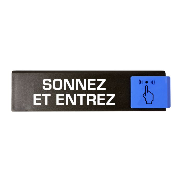 Plaquette de porte Sonnez et entrez - Europe design 175x45mm - Novap