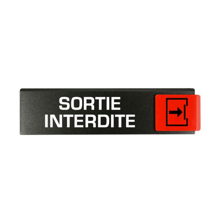 Plaquette de porte Sortie interdite - Europe design 175x45mm - Novap