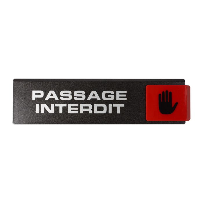 Plaquette de porte Passage interdit - Europe design 175x45mm - Novap