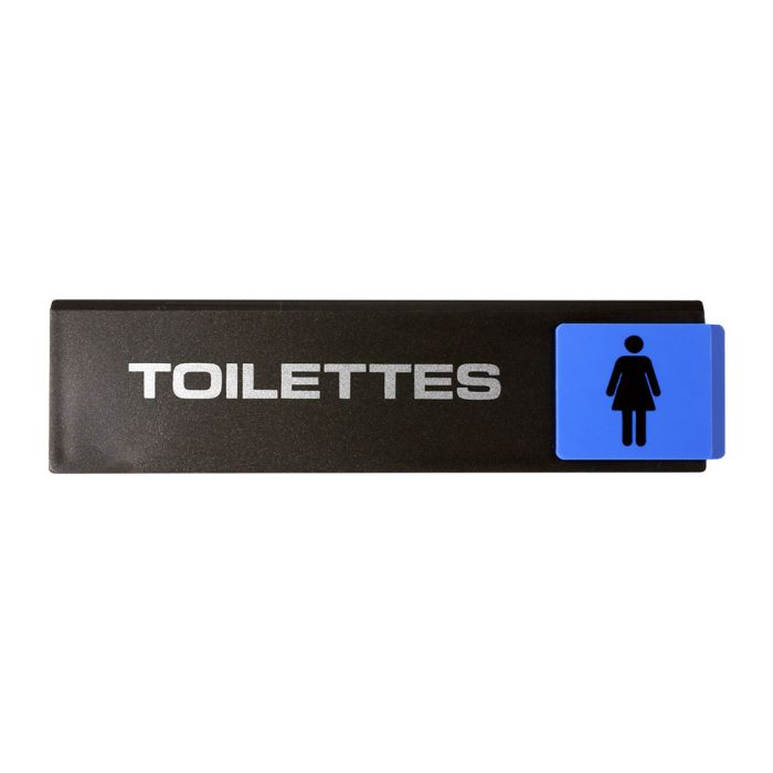 Plaquette de porte Toilettes avec figurine dame - Europe design 175x45mm - Novap