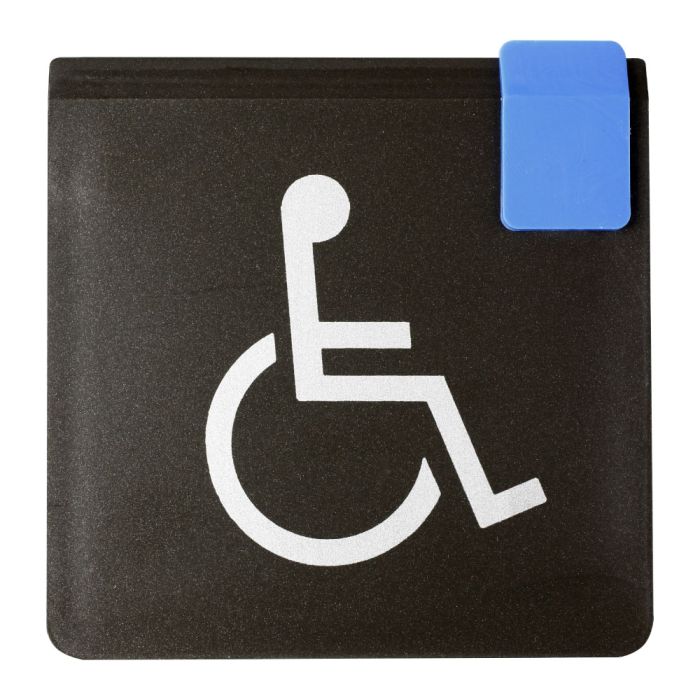 Plaque de porte WC handicapés - Europe design 95x95mm - Novap