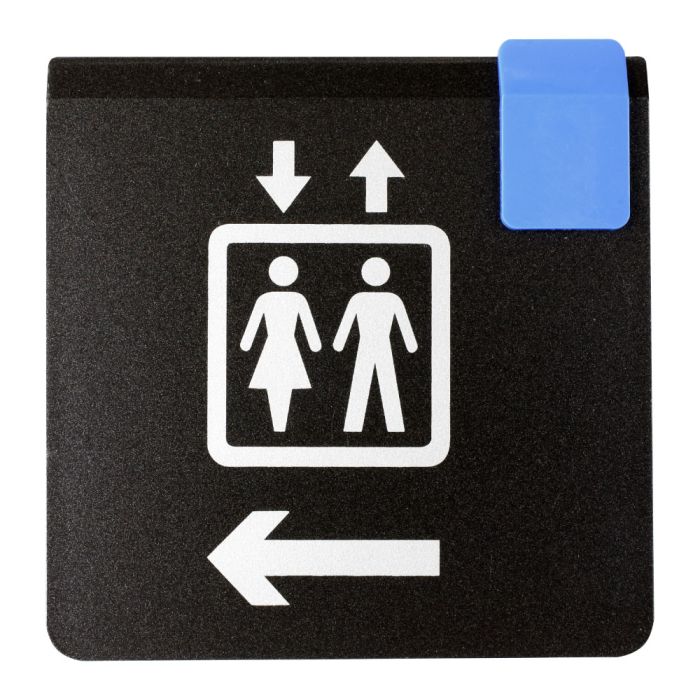 Plaque de porte Ascenseur flèche à gauche - Europe design 95x95mm - Novap