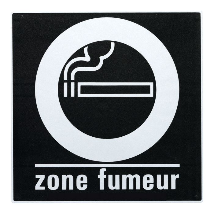 Plaque de porte Zone fumeur - Europe design 200x200mm - Novap