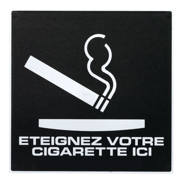 Plaque de porte Eteignez votre cigarette ici - Europe design 200x200mm - Novap