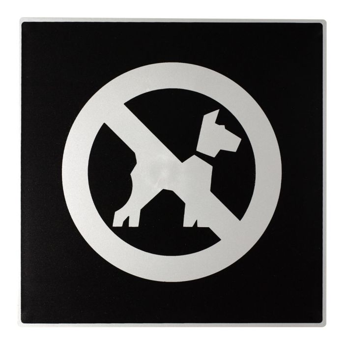 Plaque de porte Interdit aux chiens - Europe design 200x200mm - Novap